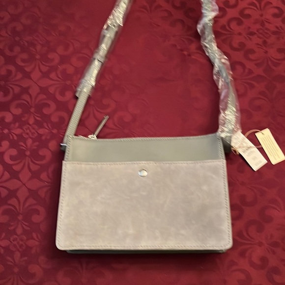 Talbots Bags Leathersuede Gray Crossbody Purse Poshmark